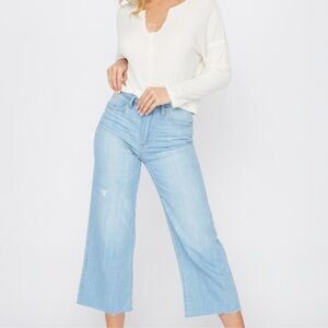 GAP Vintage High Rise Denim Wide Leg Crop Culottes Size 12